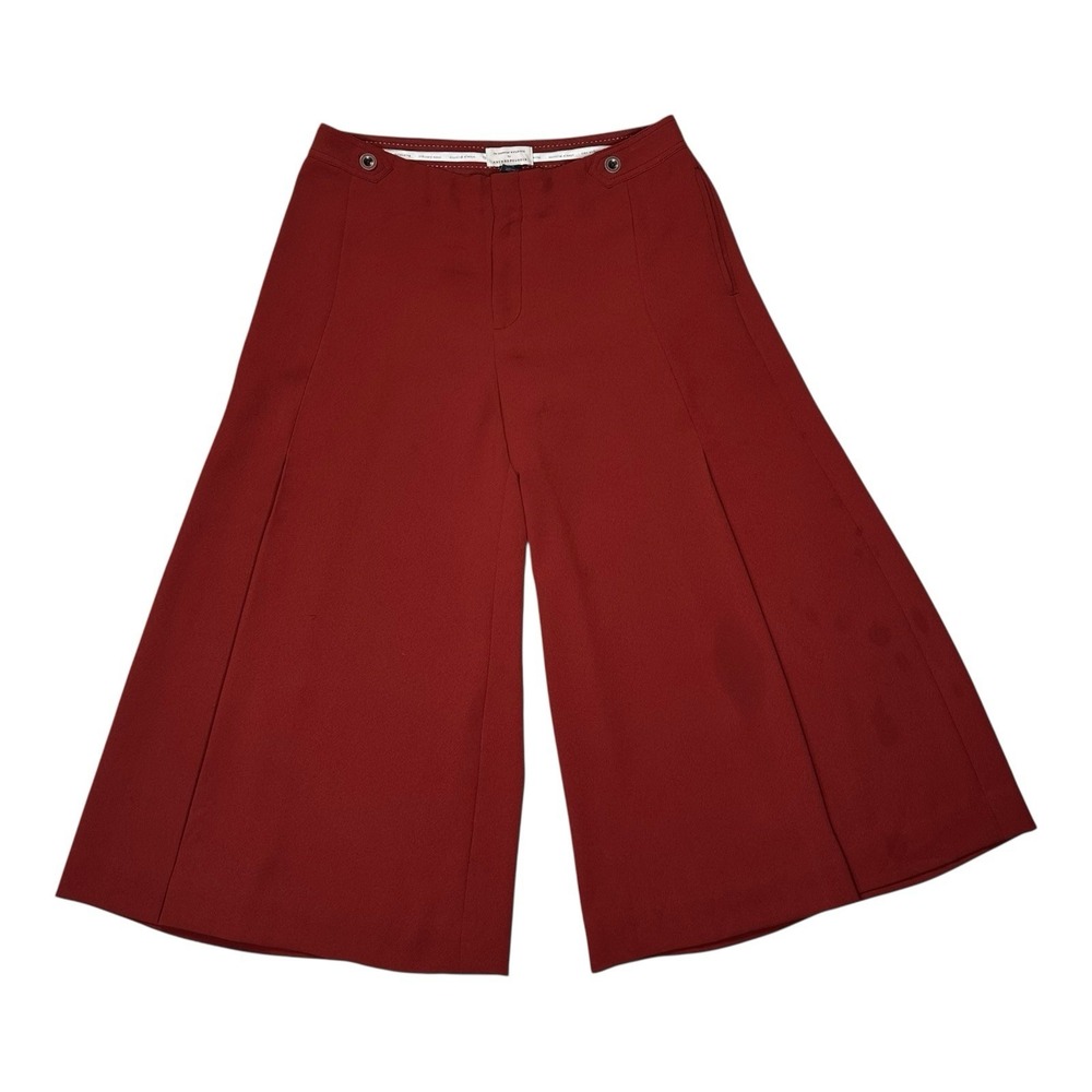 Anthropologie Rust Red Cropped Wide-Leg Pants - Picture 2 of 15